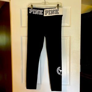 Pink - Victoria’s Secret black with white detail, yoga pants, brand new